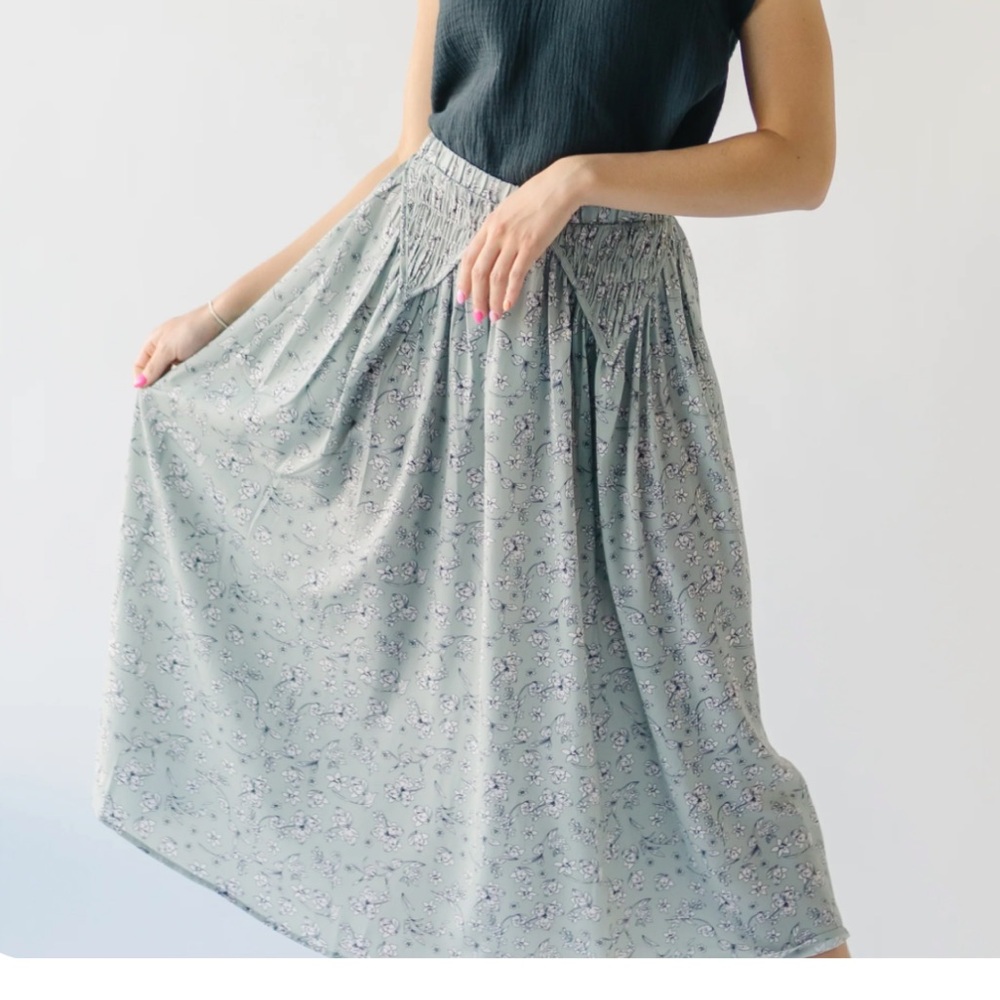 Polagram Floral Midi Skirt